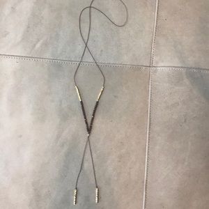 Gorjana Kellen Slide Necklace Burgundy & Gold